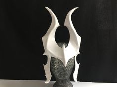 "White leather Cosplay horns / 18 inch tall headpiece, a unique addition to a villian or Comicon costume. CosPlay as a Snow Queen, RolePlay as an evil Master or Dominatrix! ORDER ANY COLOR Great for Carnival, Mardis Gras, Renaissance Faire, Halloween, or Masquerade ball! ♦ COMFORTABLE & ADJUSTABLE ♦ Secured with ties for adjustability, supple leather is formed to facial contours. SHOWN IN MATTE (Glossy available by request.) ORDER ANY COLOR ♦ Match your costume, Free! -- Professionally airbr Nature Deity, Fantasy Horns, Comicon Costume, Horns Costume, New Years Eve Ball, Cosplay Horns, Demon Horns, Pagan Festivals, Fairy Cosplay