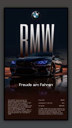 a bmw poster with the words,'proud am fahren'on it