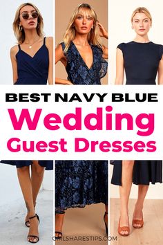 the best navy blue wedding guest dresses