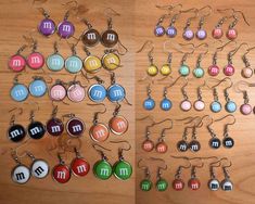 M&m Earrings, M&m Costume, Candy Earrings, Real M, M Necklace, M And M, Y2k Preppy, Earrings Halloween, Cloth Wipes