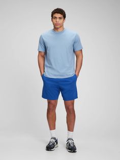 Jersey Sweat Shorts | Gap Imperial Blue, Red Peach, Sweat Shorts, Back Patch, Jersey Shorts, Cleaning Hacks, Patch Pocket, The Knee, Gap