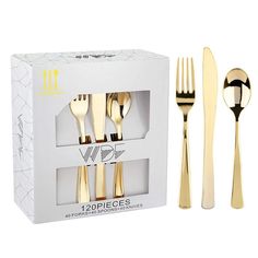 three forks, two spoons and one knife in a box