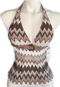 Fitted Triangle Top For Beachwear, Fitted Halter Neck Beachwear Top, Fitted V-neck Halter Top For Beach, Coach Flats, Halter Top Tankini, Halter Tankini, Zig Zag Pattern, Perry Ellis, Chevron Pattern