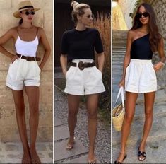 Feminine Casual Outfits, Minimal Summer Style, Instagram Content Creator, Capri Outfits, Short Blanc, Classy Summer Outfits, European Summer Outfits, Vegas Outfit