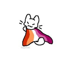 a drawing of a cat with a rainbow scarf around it's neck