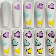 Green Gel Polish, Beginner Nail Designs, Dot Nail Art Designs, Banana Pie, Heart Nail Designs, Rose Nail Art, Valentine Nail Art, Dot Nail Art, Nail Drawing