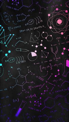 many different types of writing on a blackboard with pink and blue ink in it