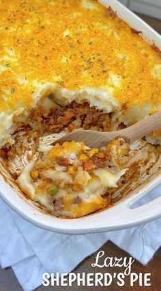 a casserole dish with meat and vegetables in it