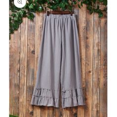 - Size M - New With Tags Length: Regular Material: Cotton Blend Fit(Pants):High Waist Style: Casual Wear - Approx Measurements Waist 30” Hip 44” Length 34” Lagenlook Boho Bohemian Welcome, All Items In My Boutique Qualify For A Fair Quote. I Ship Within 24 Hours. You Will Find A Range Of Nwt, Nwot, Gently Used & Boutique Items That Fit Into Current, Retro & Timeless Genres. *Arrived Here From A Search? Sign Up & Use Code 51twenty For $10 Off Your First Purchase. **Qualify To Buy In Bulk? Shop 51 Summer Wide-leg Pants With Ruffles, Casual Wide-leg Pants With Ruffles, Casual Solid Color Pants With Ruffles, Casual Ruffled Relaxed Fit Pants, Summer Ruffle Pants With Relaxed Fit, Summer High-waisted Pants With Ruffles, Summer Ruffled Relaxed Fit Pants, High-waisted Ruffled Summer Pants, Ruffled High-waisted Pants For Summer