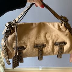 Euc, Looks Brand New, Buttery Soft Leather Beautiful Tan With Copper Colored Trim, Unusual, Unique Handbag. Has Been My Favorite Bag For A Few Months, Just Need Change. 15" Wide, 9" Tall. Elegant Tan Bags With Silver-tone Hardware, Tan Calf Leather Bags With Silver-tone Hardware, Cheap Vintage Bags With Gold-tone Hardware, Calf Leather Bags With Gold-tone Hardware And Double Handle, D Tan, Vintage Leather Bag With Gold-tone Hardware, Accessorize Bags, Unique Handbag, Soft Leather