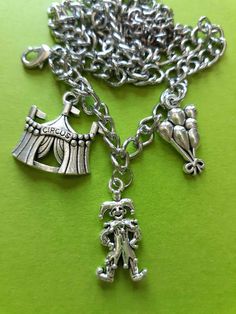 Silver chain multi charm necklace. Welcome To The Circus, The Circus, Christmas Deals, Chains Necklace, Circus, Favorite Jewelry, Charm Necklace, Silver Chain, Necklace Etsy