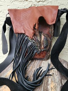 Fur Bags, Leather Fringe Bag, Leather Crafting, Dreadlock Style, Fringe Purse, Fur Bag, Fringe Bags, Leather Fringe, Labradorite Stone