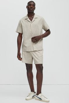 Available In Stone. Fold Down Collar Front Button Closure Short Sleeve Pair With "Bahamas Linen Cargo Short" Pair With "Bahamas Linen Shorts" Pair With "Bahamas Linen Pants" Shell: 55% Linen 45% Cotton Imported | Mens Bahamas Linen Shirt in Stone size 2XL by Fashion Nova Relaxed Fit Beach Tops, Short Length, Vacation Tops With Pockets Short Length, Short-length Tops With Pockets For Vacation, Beach Tops With Pockets, Short Length, Beach Tops With Pockets, Short Style, Beach Tops With Pockets And Short Length, Short Length Tops With Pockets For Vacation, Short Length Beach Tops With Pockets, Relaxed Fit Short Length Vacation Tops