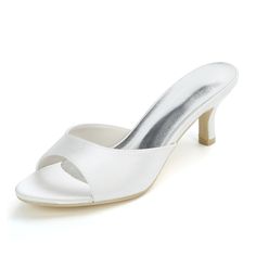 Category:Wedding Shoes; Upper Materials:Satin; Lining Materials:Leatherette; Heel Type:Kitten Heel; Actual Heel Height:2.36; Gender:Women's; Toe Shape:Open Toe; Style:Minimalism; Heel Height(inch):2-3; Outsole Materials:Rubber; Closure Type:Loafer; Shipping Weight:0.55; Listing Date:09/08/2020; Production mode:Self-produce; Foot Length:; Size chart date source:Provided by Supplier. Closed Toe Wedding Shoes For Summer Guests, Closed Toe Sandals For Summer Wedding Guests, Summer Wedding Guest Shoes With Closed Toe, Summer Closed Toe Sandals For Wedding Guests, Summer Wedding Guest Closed Toe Sandals, Summer Wedding Guest Closed Toe Shoes, Summer Wedding Shoes With Padded Heel And Round Toe, Low Heel Summer Wedding Guest Shoes, Summer Wedding Guest Shoes With Low Heel