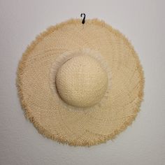 New Without Tags Express Frayed Edge Straw Hat With Metallic Border Detail Bohemian Cream Hat For Day Out, Beige Wide Brim Hat For Warm Weather, Beige Floppy Sun Hat For Vacation, Beige Floppy Straw Hat For Spring, Beige Floppy Sun Hat For The Beach, Beige Floppy Sun Hat For Beach Season, Beige Floppy Sun Hat For Beach, Beige Floppy Straw Hat For Vacation, Beige Floppy Straw Hat For Beach