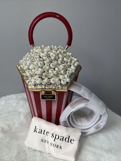 NWT Kate Spade What's Popping Suede and Patent Leather 3D Popcorn Handbag | eBay Signature Hardware, Kate Spade Purse, Cute Purses, Popcorn, Hair And Nails, Patent Leather, Fashion Bags, Vision Board, Kate Spade