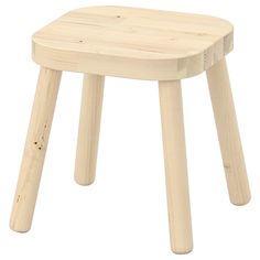 a small wooden stool with two legs