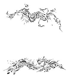 a black and white drawing of waves