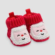 Knitted Santa, Baby Santa, Baby Boy Socks, Bootie Slippers, Christmas Slippers, Bear Slippers, Pink Newborn, Adorable Babies, Booties Crochet