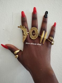 Wholesale of 5 brass rings Afro Jewelry, Rings Big, Dope Jewelry Accessories, Rings Boho, Brass Rings, Mob Wife, Dope Jewelry, Jewelry Fashion Trends, Pretty Jewelry