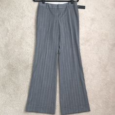 Beautiful And Professional Gray Banana Republic Pants. Size 2. Wide Leg, Ryan Fit. Cuffed. New With Tag. Wool Pinstripe Pants, Nyc Trip, Banana Republic Pants, Jumpsuit Trousers, Banana Republic, Pant Jumpsuit, Wide Leg, Size 2, Pants For Women