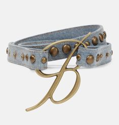 Blumarine Belt, Object References, Denim Belt, Embellished Denim, Studded Belt, Modest Fashion Outfits, Metallic Logo, Curator Style, Belts For Women