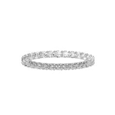 1.04 Carat Diamond 14K White Gold Eternity Ring - Fashion Strada Oval Half Eternity Band In White Gold, Oval White Gold Half Eternity Band, White Eternity Band With Vs Clarity, White Halo Eternity Band Fine Jewelry, White Vs Clarity Round Eternity Band, Timeless White Gold Eternity Band With Halo, White Gold Halo Eternity Band, White Gold Halo Eternity Band Ring, White Gold Vs Clarity Round Eternity Band