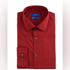 Nwt Men's Apt. 9 Premier Flex Slim-Fit Spread-Collar Dress Shirt, Size: Medium-32/33, Med Red Description Look Great And Feel Even Better In This Stretch-Fabric Button-Down Dress Shirt From Apt. 9. Look Great And Feel Even Better In This Stretch-Fabric Button-Down From Apt. 9. Stretch Fabric Blend For Comfortable Movement Spread Collar Flares To Accommodate Wider Tie Knots Long Sleeves Button Front Wrinkle Resistant Fit & Sizing Slim Fit Features High Arm Holes, Slightly Narrow Straight Body And Red Slim Fit Shirt For Semi-formal Occasions, Semi-formal Red Cotton Top, Red Cotton Semi-formal Top, Red Semi-formal Cotton Top, Red Slim Fit Cotton Shirt, Red Slim Fit Top For Business, Formal Red Cotton Shirt, Red Fitted Dress Shirt For Formal Occasions, Red Fitted Shirt For Semi-formal Occasions