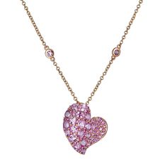 Approx. 4.70 carats Round and Oval Pink Sapphires Necklace is set in 18K Rose Gold Color stone chain included Necklace measures 18 inches in length Yellow Diamond Necklace, Small Flower Earrings, Medium Waves, White Diamond Necklace, White Diamond Earrings, Yellow Diamond Rings, Diamond Jewelry Necklace, Classic Bracelets, Pink Bling