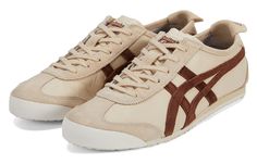 Onitsuka Tiger Mexico 66 'Beige Suede Brown' 1183B391-251 Brown Running Shoes, Brown Onitsuka Tiger, Cottagecore Sneakers, Vintage Sneakers Aesthetic, Shoes Fall 2024, Creme Shoes, Onitsuka Tiger Women Outfit, Slim Sneakers, Sepatu Platform