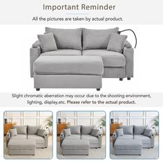 an advertisement for a sofa and chair with the same fabric color as it appears in this ad