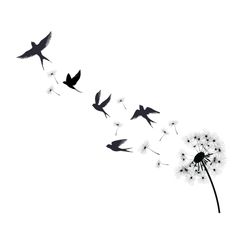 Dandelion Bird Tattoos, Atrapasueños Tattoo, Little Bird Tattoos, Tiny Bird Tattoos, Bird Tattoos For Women, Black Bird Tattoo, Tiny Wrist Tattoos