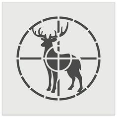 a deer is standing in the middle of a crosshaired target with an antelope on it's back