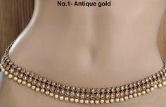 * Beautifully designed dark gold color belly chain. * can be used with belly dance costumes and saris. * no.1- Gold Belly chain high quality                Adjustable from 27 to 39 inches Waist.  no.2- Gold Belly chain high quality                Adjustable from 27 to 39 inches Waist.  no.3- Gold Belly chain high quality                Adjustable from 27 to 39 inches Waist. Bohemian Gold Waist Chain For Festivals, Elegant Gold Choker Body Jewelry, Bohemian Gold Beads Waist Chain For Festivals, Adjustable Gold Kundan Necklace Bollywood Style, Bohemian Gold Waist Chain As Gift, Elegant Gold Choker For Festivals, Elegant Gold Body Jewelry For Festivals, Gold Waist Chain With Beads As Gift, Gold Waist Chain For Festivals And Parties