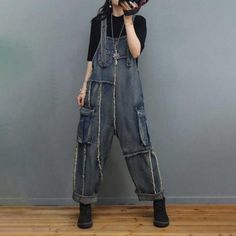 Comfortable, One of Kind. Overalls online shop,|Hand Wash|Summer|One Size|Blue|Female|Loose|Zipper|Tassel|Full Length|Solid Color|Street|Denim Diy Jumpsuit From Dress, 90s Overalls, Overalls Plus Size, Casual Denim Jeans, Vintage Overalls, Style Overalls, Dungaree Dress, Black Overalls, Denim Clothing