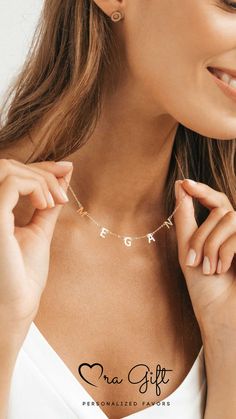 A gorgeous hanging initials necklace for yourself or someone special! Our Dangle Name Letter Necklace features up to seven letters, each with its own meaning or as a full word. Perfect for celebrating love, family, or friends, this choker looks delightful on its own and is just perfect for pairing with other jewelry. This necklace can be customized with any letter of your choice. Customizable Charm Necklaces For Personalized Gifts, Dainty Initial Necklace Perfect For Mom, Custom Name Pendant Charm Necklace, Personalized Gift Initial Necklace With Letter Beads, Birthday Pendant Name Necklace, Customizable Minimalist Initial Necklace, Customizable Charm Necklace Gift For Mom, Dainty Custom Name Letter Necklace, Initial Pendant Jewelry For Best Friend Gift