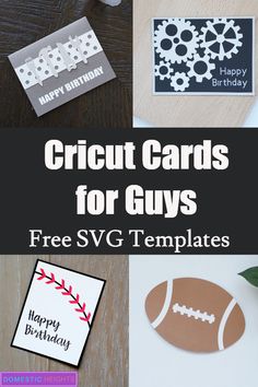 some crafts and cards with the words circuit cards for guys free svg templates