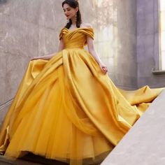 Yellow Quinceanera Dresses Ball Gown Birthday Puffy Off Shoulde Pageant Sweet 16.  "This pin contains affiliate links, which means I may earn a commission at no cost to you extra for you". 
 #affiliate #advertising" Quinceanera Dresses Short, Yellow Quinceanera Dresses, Yellow Quinceanera Dress, Beauty And The Beast Dress, Belle Wedding Dresses, Belle Gown, Beauty And Beast Wedding, Yellow Gown, Belle Dress