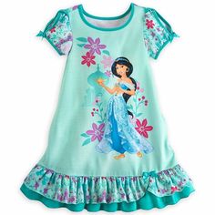 Disney Store Princess Aladdin Jasmine Short Sleeve Nightgown  Girl Size 5/6 Infants, Toddlers, & Kids Size (approx) Alpha Height in Inches Weight in lbs Age Chest in Inches Waist in Inches 0-3m   up to 22" up to 11 lbs 0-3 mos     3-6m   22-25" 11-15 lbs 3-6 mos     6-9m   25-27" 15-18 lbs 6-9 mos     9-12m   27-29" 18-22 lbs 9-12 mos     12-18m   27-31" 18-26 lbs 12-18 mos     18-24m   29-33" 22-29 lbs 18-24 mos     2T   31-34" 26-29 lbs 1-2 yrs 20½" 20" 3T   34-38" 29-33 lbs 2-3 yrs 21" 20½" 4 Blue Cotton Dress For Pajama Party, Cotton Short Sleeve Dress For Sleepover, Green Cotton Dress For Sleepover, Green Nightgown For Sleepover, Princess Pajamas, Jasmine Princess, Room Dressing, Aladdin Jasmine, Billabong Girls