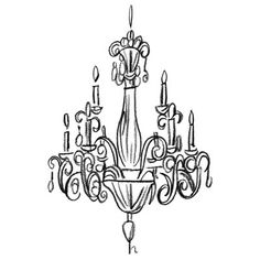 a drawing of a chandelier with candles