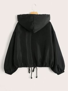 Plus Size Black Woven Windbreaker Coat With Open Front Black Casual  Long Sleeve Woven Fabric Plain Windbreaker Non-Stretch  Women Plus Clothing, size features are:Bust: ,Length: ,Sleeve Length: Sports Equipment, Front Open, Plus Clothing, Fashion Inspiration, Woven Fabric, Length Sleeve, Latest Trends, Sleeve Length, Plus Size