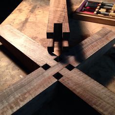 a piece of wood sitting on top of a table