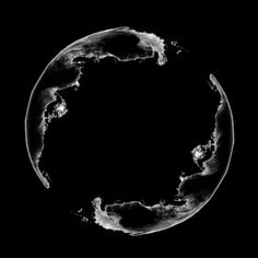 the earth is shown in black and white