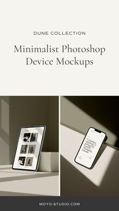 an image of a cell phone with the text minimalist photoshop device mockups