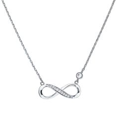 CUSHIONBLUE Fashion Jewelry 14k Gold Infinity Diamond Necklace, Twisted Knot Crisscross Crossover, Silver Necklace Pendant, Eternity Infinity Love. This is a beautiful White Gold Diamond Infinity Pendant Necklace is set in real 14K solid gold. You can also choose if you want this Necklace in 10K and 925 Silver. ➽ 𝐏𝐞𝐧𝐝𝐚𝐧𝐭 𝐉 💎Diamond Detail: 10pcs 💎Diamond Color: H-I 💎Diamond Clarity: I1-I2 💎Diamond Weight: 0.09ct 💎Item Weight: 3.60g ⛓️ Chain length: 𝟏𝟖" 𝐢𝐧𝐜𝐡 𝐜𝐚𝐛𝐥𝐞 𝐜𝐡𝐚𝐢 Infinity Necklace With Diamond Accents In Cubic Zirconia, Diamond Infinity Necklace For Anniversary, Infinity Shaped Cubic Zirconia Necklace With Diamond Accents, Cubic Zirconia Infinity Necklace With Diamond Accents, Infinity Necklace With Diamond Accents For Formal Occasions, Formal Infinity Necklace With Diamond Accents, Infinity Necklace With Diamond Accents, Silver Infinity Jewelry With Brilliant Cut, Elegant Infinity Necklace With Brilliant Cut