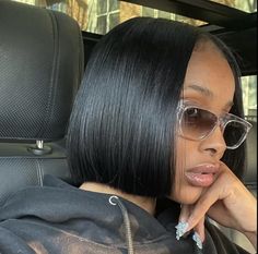 Natural Hair Bob Cut, Natural Hair Bob, Pressed Natural Hair, Silk Press Natural Hair, Beautiful Black Hair, Quick Weave Hairstyles, Hair Ponytail Styles, Sleek Hairstyles, Hair Crush