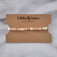 Like little works of art you can wear, these stretch tile bracelets — all in exclusive Libby & Smee patterns — are perfect on their own or in one of our curated sets. Stacking is strongly encouraged. style: BLUSH MIX glass and gold-plated tile beads stretch cords finished with gold-plated crimp covers lead-free and nickel-free comes in one 7" size to fit most wrists packaged in a clear resealing bag for storage and gift giving SAVE $15 when you buy a curated set or pick any three here: Libby Tile Bracelets, Tile Bracelet, Pick 3, Pattern Names, 3 Things, Works Of Art, Gift Giving, Cotton Candy, Bracelet Set