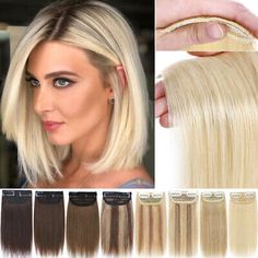 One Piece Short Clip In 100% Remy Human Hair Extensions Toupee Base Hair Pad T17 | eBay Clip In Hair Pieces, Top Wig, Hair Extensions For Short Hair, Hair Extension Clips, Human Hair Clip Ins, Remy Hair Extensions