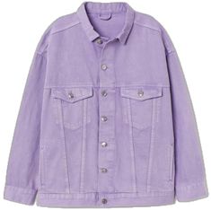 H&m Denim Jacket For Spring, H&m Denim Jacket With Pockets, H&m Long Sleeve Denim Jacket For Fall, H&m Long Sleeve Denim Jacket For Spring, H&m Long Sleeve Denim Jacket With Pockets, H&m Fall Denim Jacket With Pockets, H&m Denim Jacket With Pockets For Fall, Purple Button-up Cotton Outerwear, Purple Cotton Button-up Outerwear