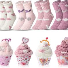 Adorable Super Soft Cozy Cupcake Socks!! The Cutest Gift For The Girls In Your Life! Great Stocking Stuffer!! Also Slumber Party Favors, Mothers Day, Valentines, Bridesmaid Party Favors. Size 5-9 You Will Receive One Pair In Cute Clear Gift Box. Ready For Gift Giving!! Sweet Pink Socks For Gifts, Cute Super Soft Socks For Indoor, Cute Super Soft Indoor Socks, Pink Super Soft Socks For Gift, Soft Pink Socks For Gift, Cozy Pink Socks For Gifts, Cupcake Socks, Bridesmaid Party Favors, Slumber Party Favors